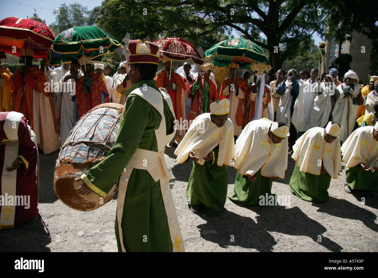 Painet jb1205 ethiopia dancing feast mary axum africa religion christianity orthodox coptic music dance country developing Stock Photo