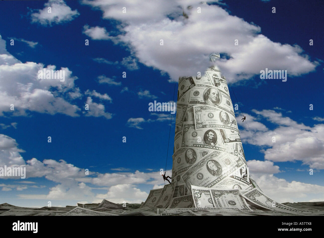 Mountain of money Stock Photo