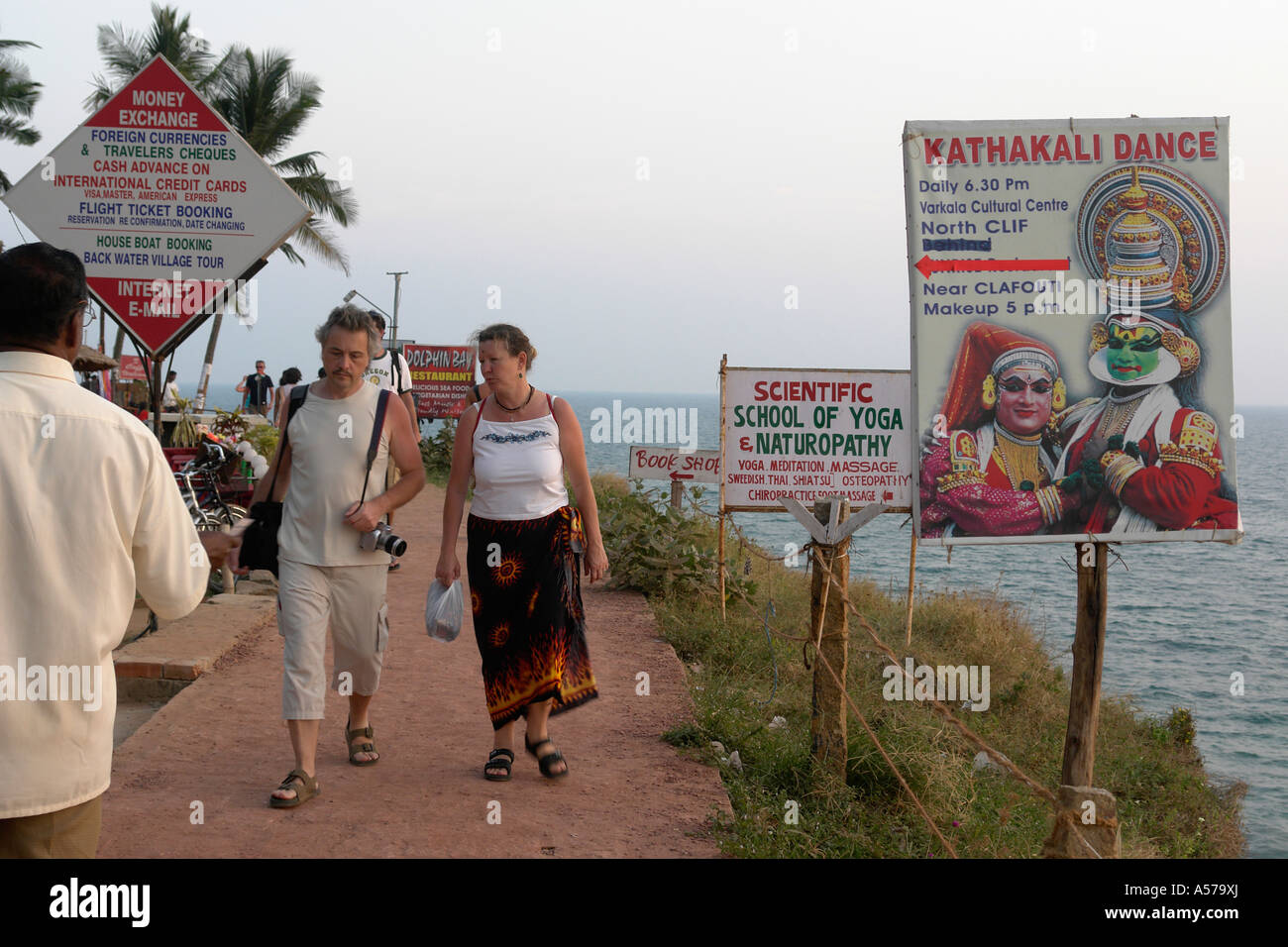 Painet jc3082 india signs attracting foreign tourists varkala beach resort kerala tourism tourist holiday country developing Stock Photo