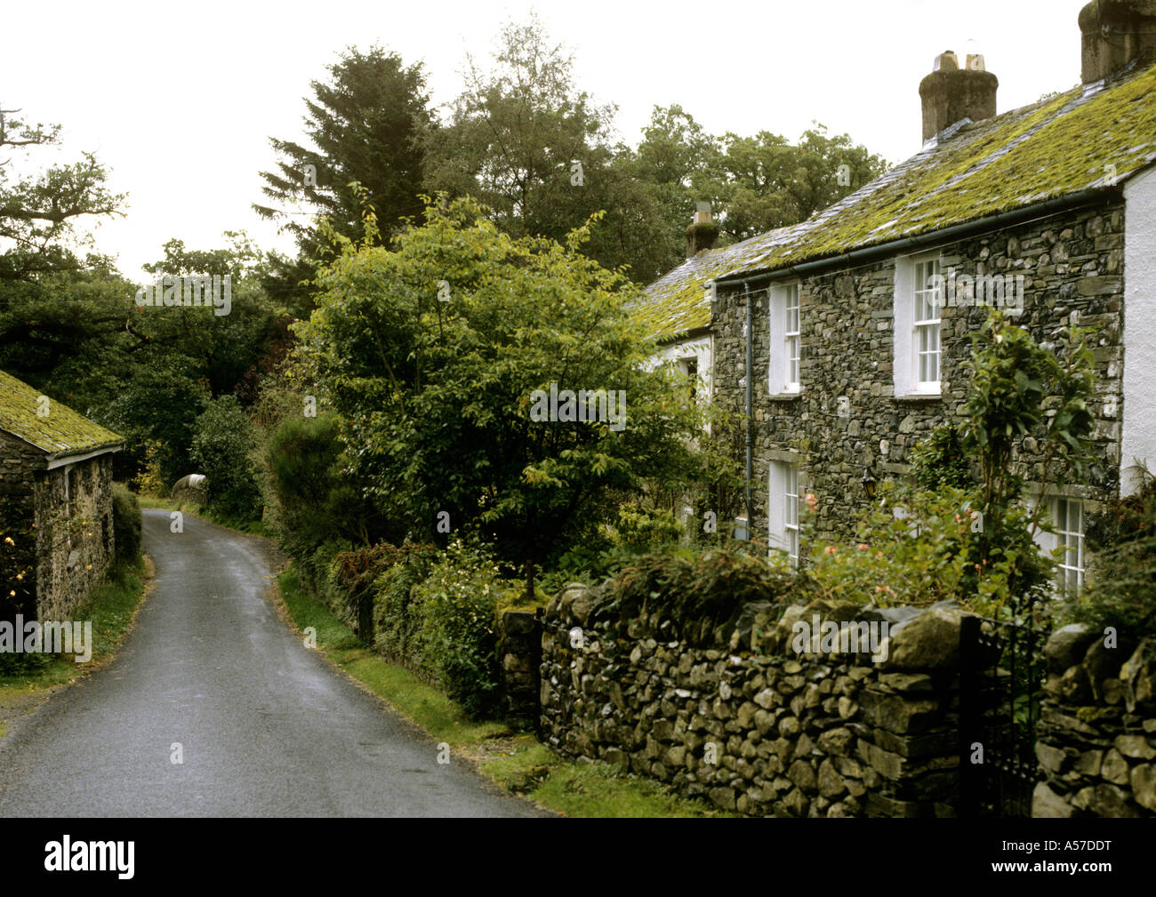 Uk Cumbria Lake District Roadside Cottages In Stair Village Near