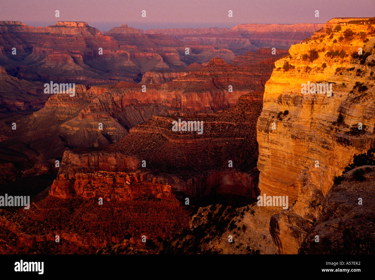 view from Hopi Point on the south rim of the Grand Canyon in Grand Canyon National Park Arizona United States North America Stock Photo