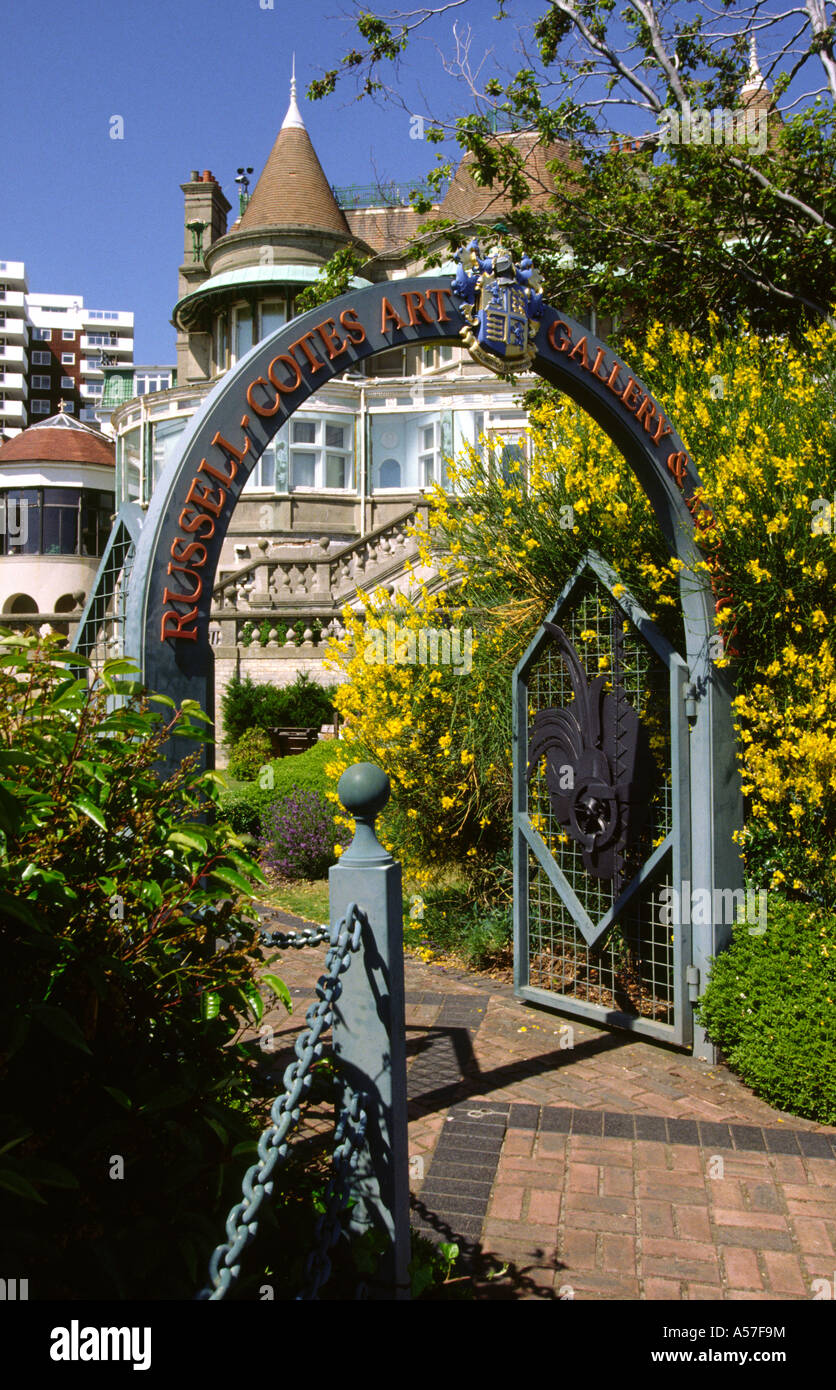 UK Dorset Bournemouth Russell Coates Art Gallery entrance gate Stock