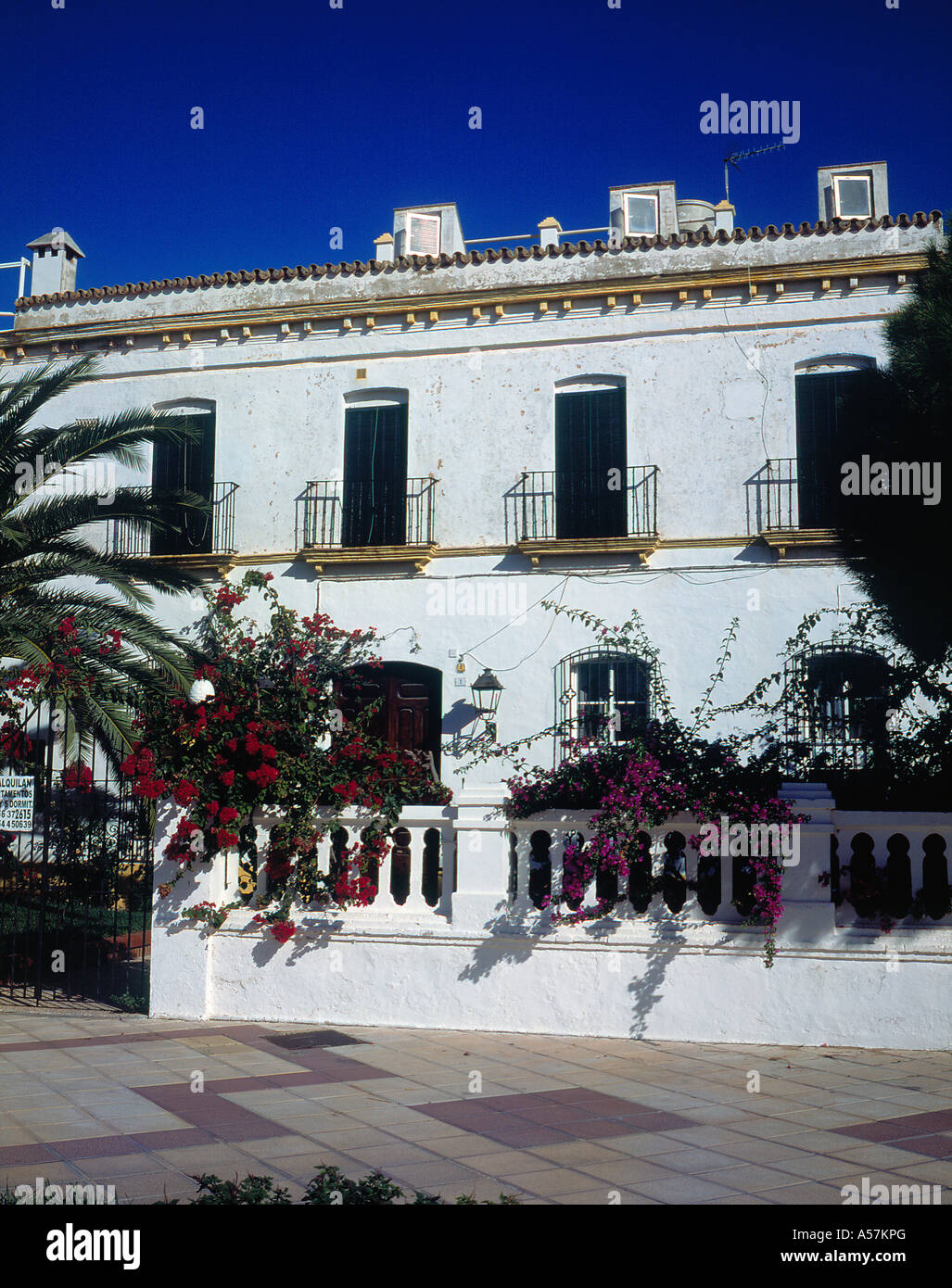 traditional old villa Chipiona Spain Europe Andalucia Andalusia Cadiz province.  Photo by Willy Matheisl Stock Photo