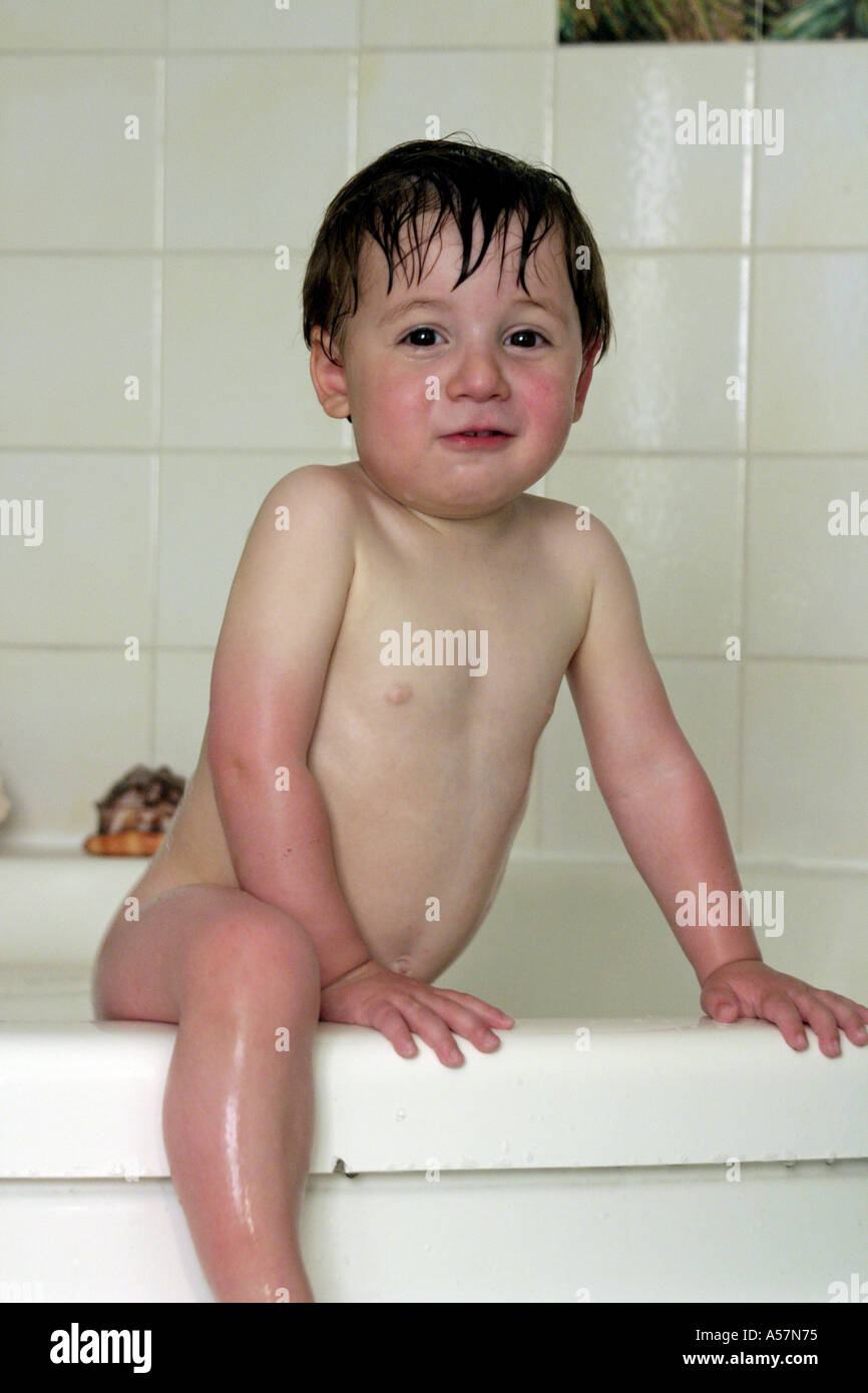 little boys bathing