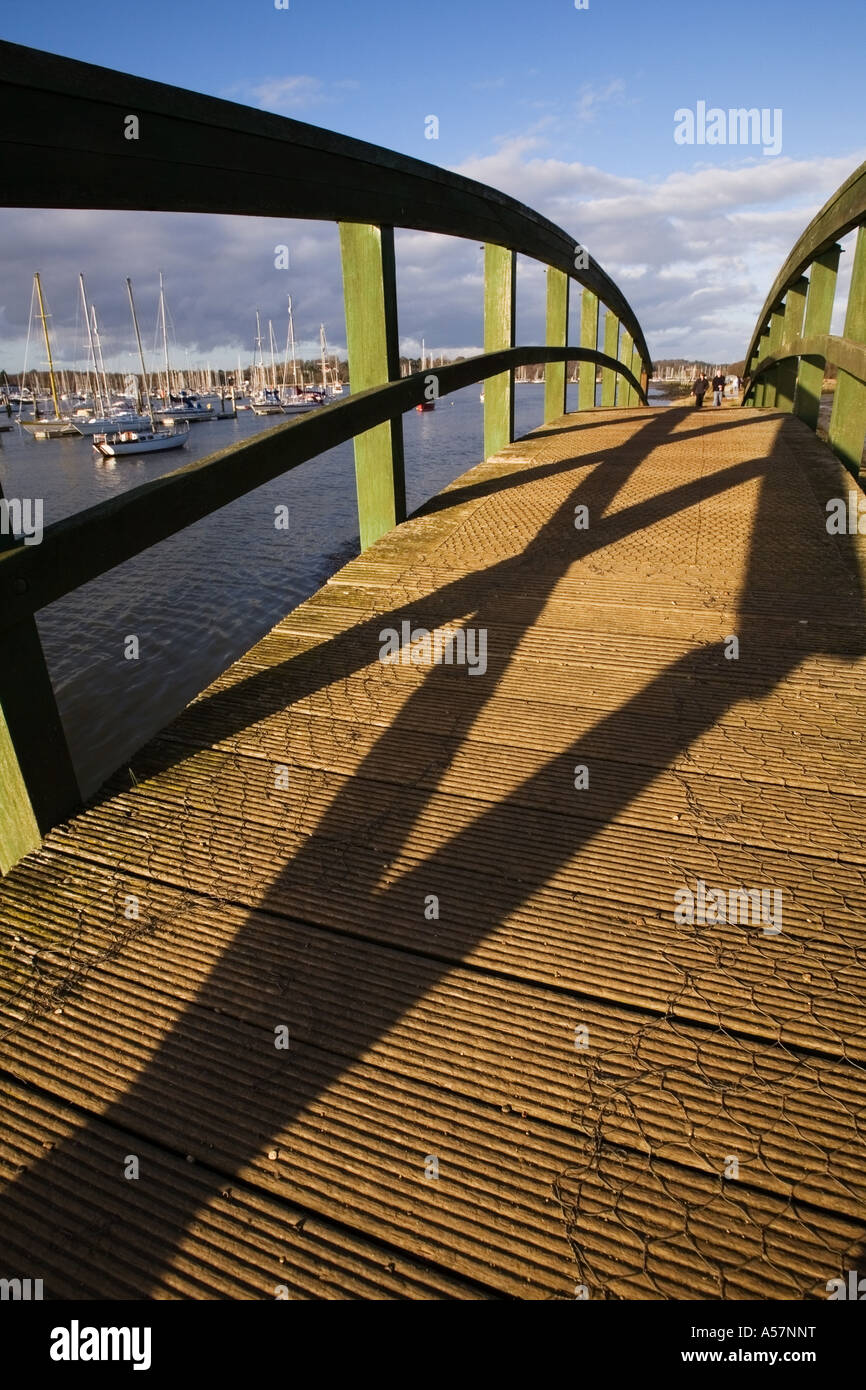 The Chinese bridge on the River Hamble shore, on the Solent Way,Southampton, England, UK Stock Photo