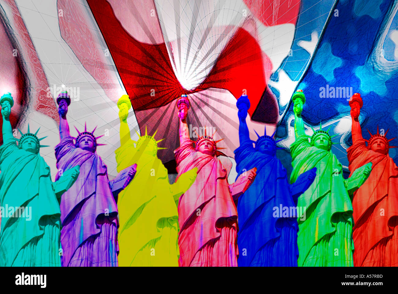 Abstract Art Statue of Liberty World Stock Photo