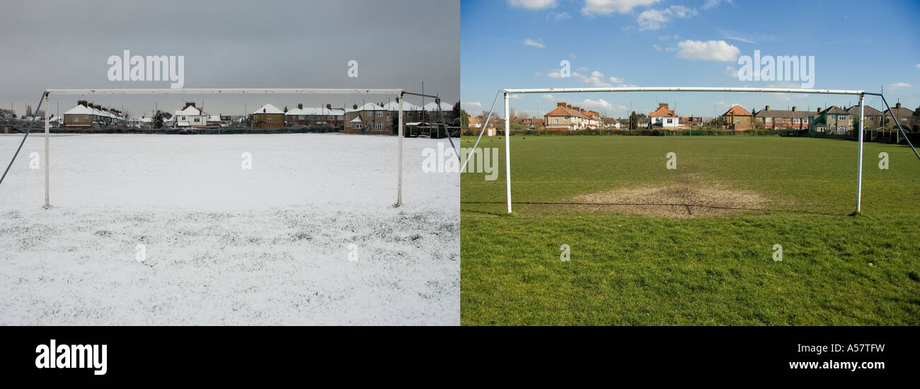 winter and summer scene Stock Photo - Alamy