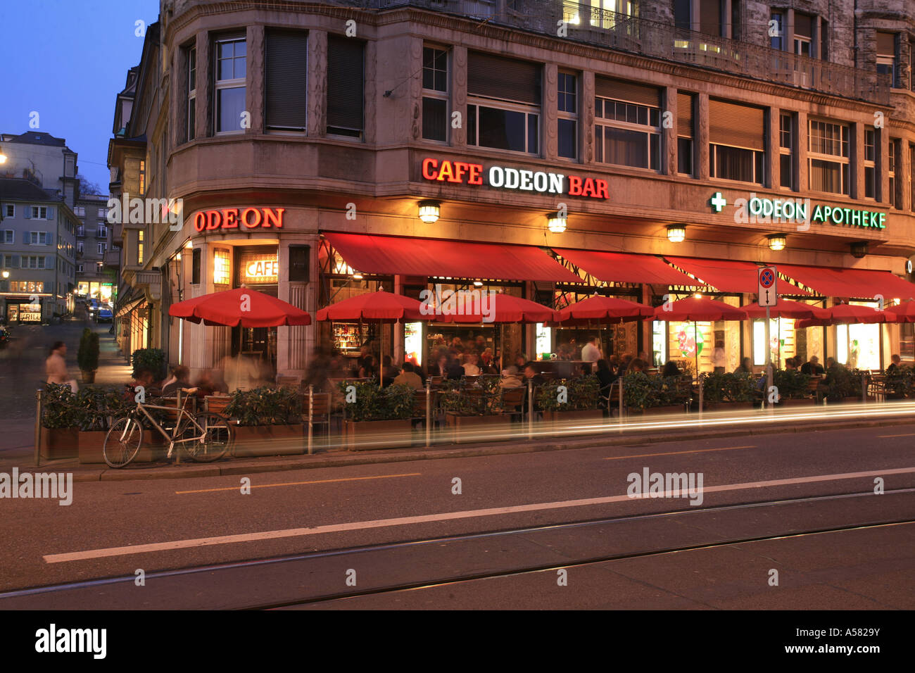 Café Odeon at Bellevue square, Zurich, Switzerland Stock Photo