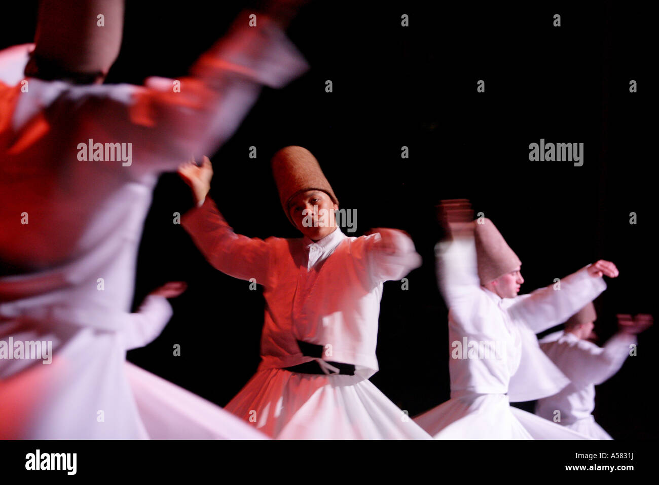 Dancing dervishs, oriental meditatin dance Stock Photo