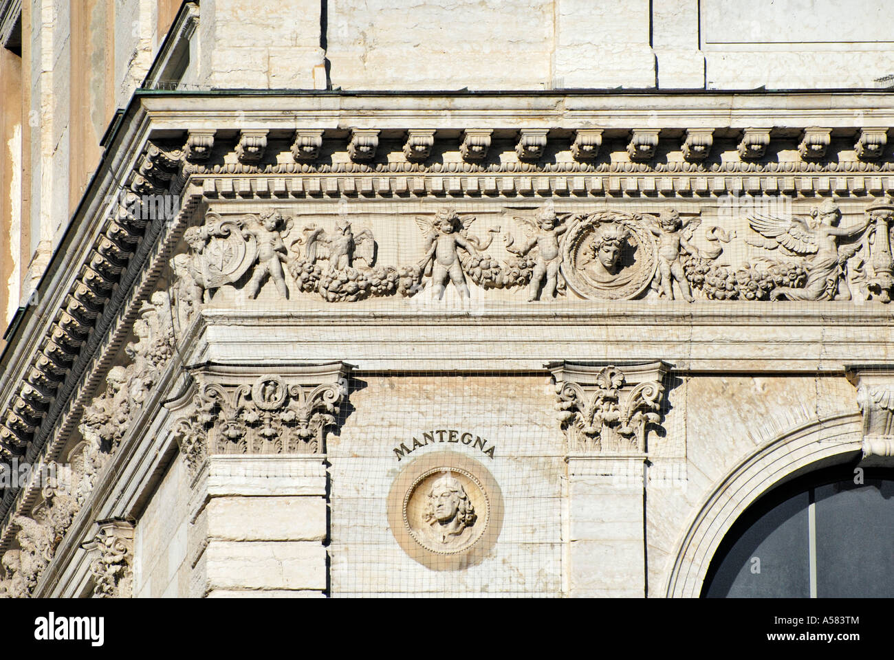 Detail of a historic arch, Siegestor, Munich, Bavaria, Germany Stock Photo
