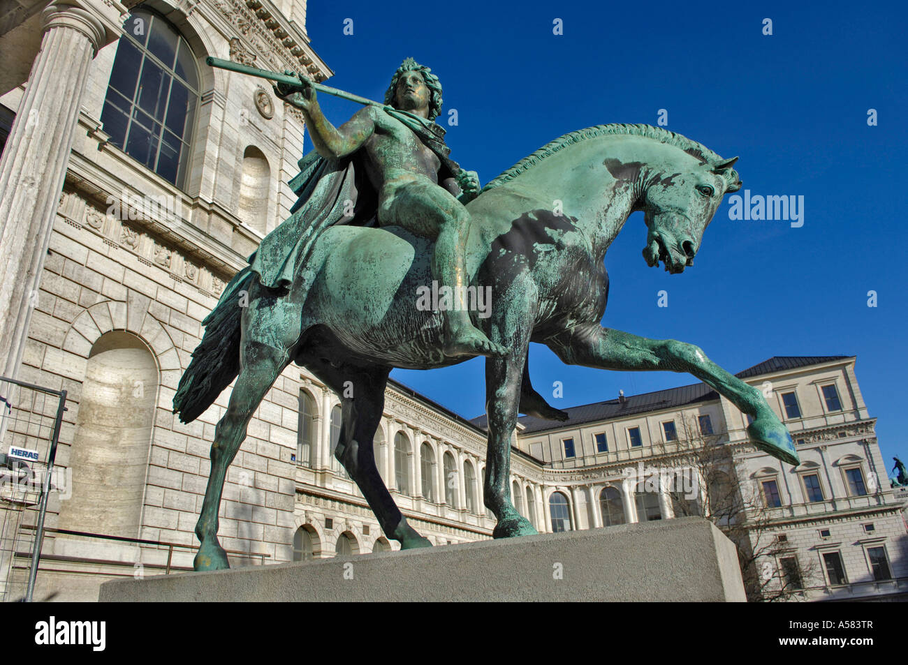 Equestrian sculpture in front of the Academy of Fine Arts, Munich