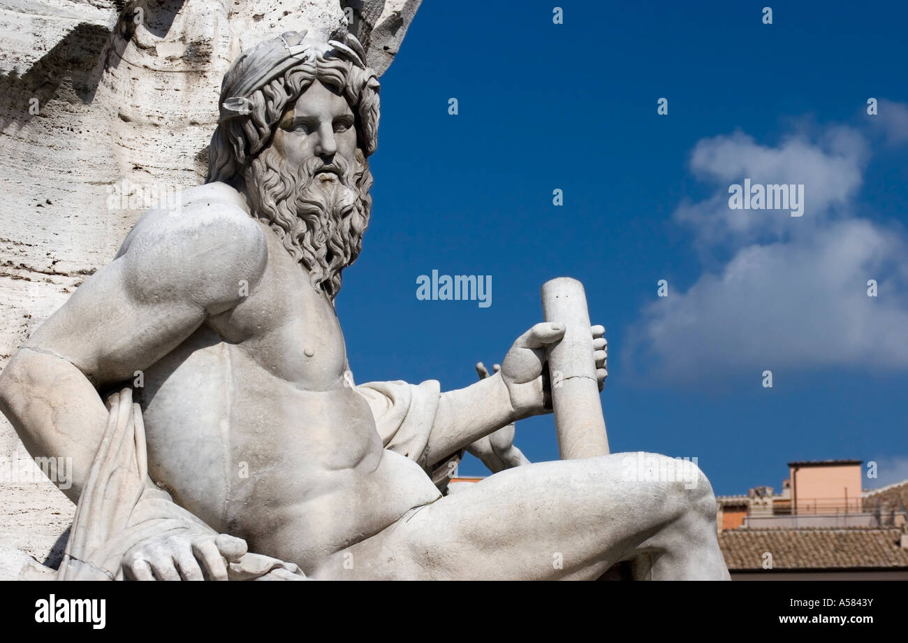 Fontana dei Quattro Fiumi, Rome, Italy, Europe Stock Photo