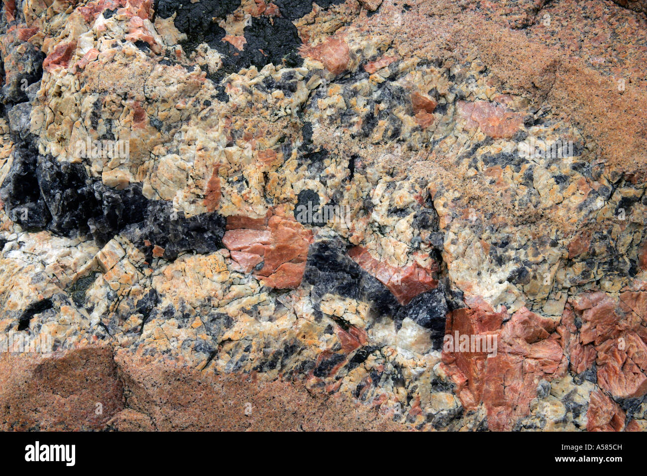 Granite rock at the swedish west coast - Ramsvik, Bohuslaen, Vaestergoetland, Sweden, Skandinavia, Europe, Stock Photo