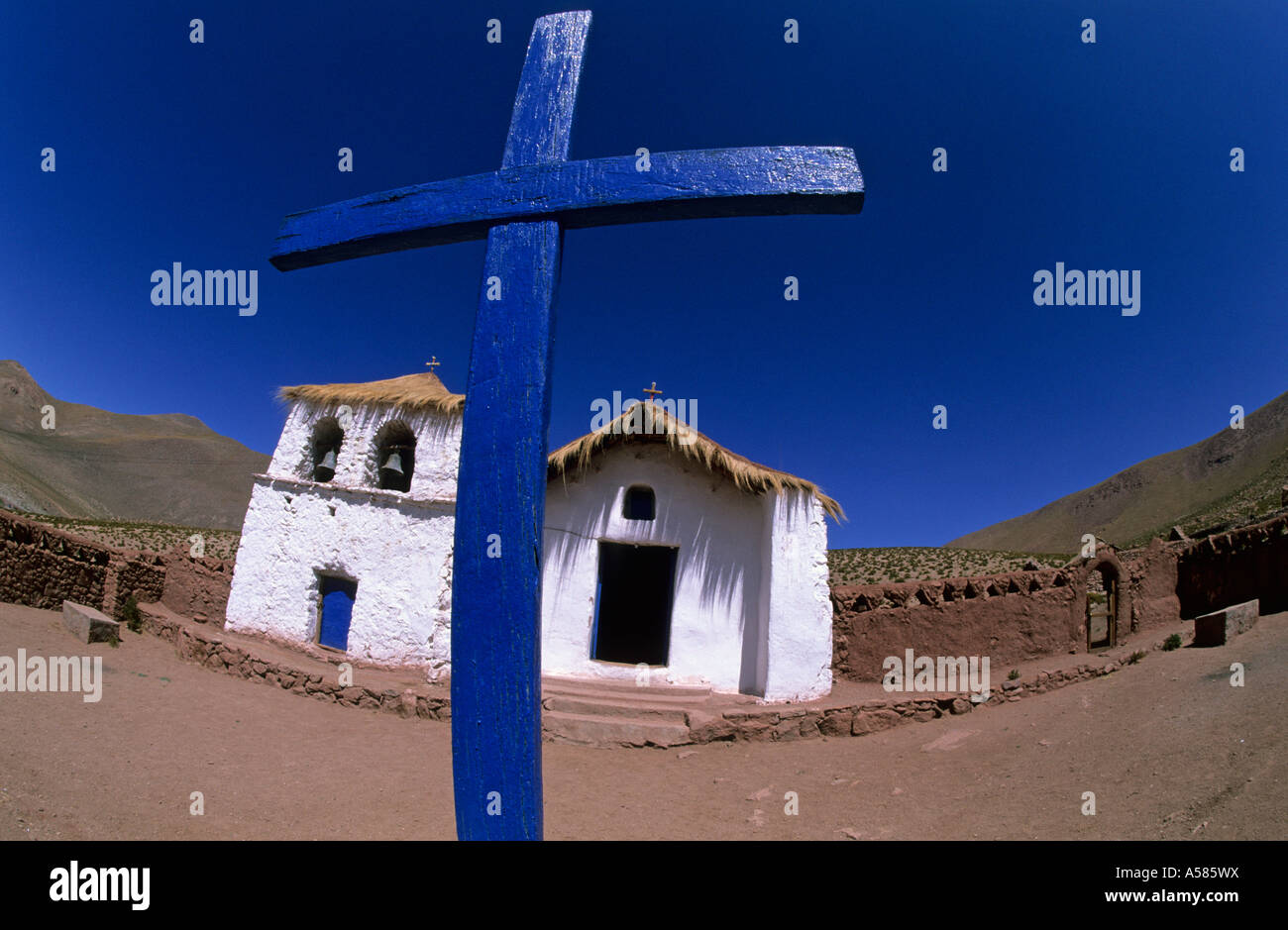 Little church near Machuco, Atacama desert, Chile Stock Photo