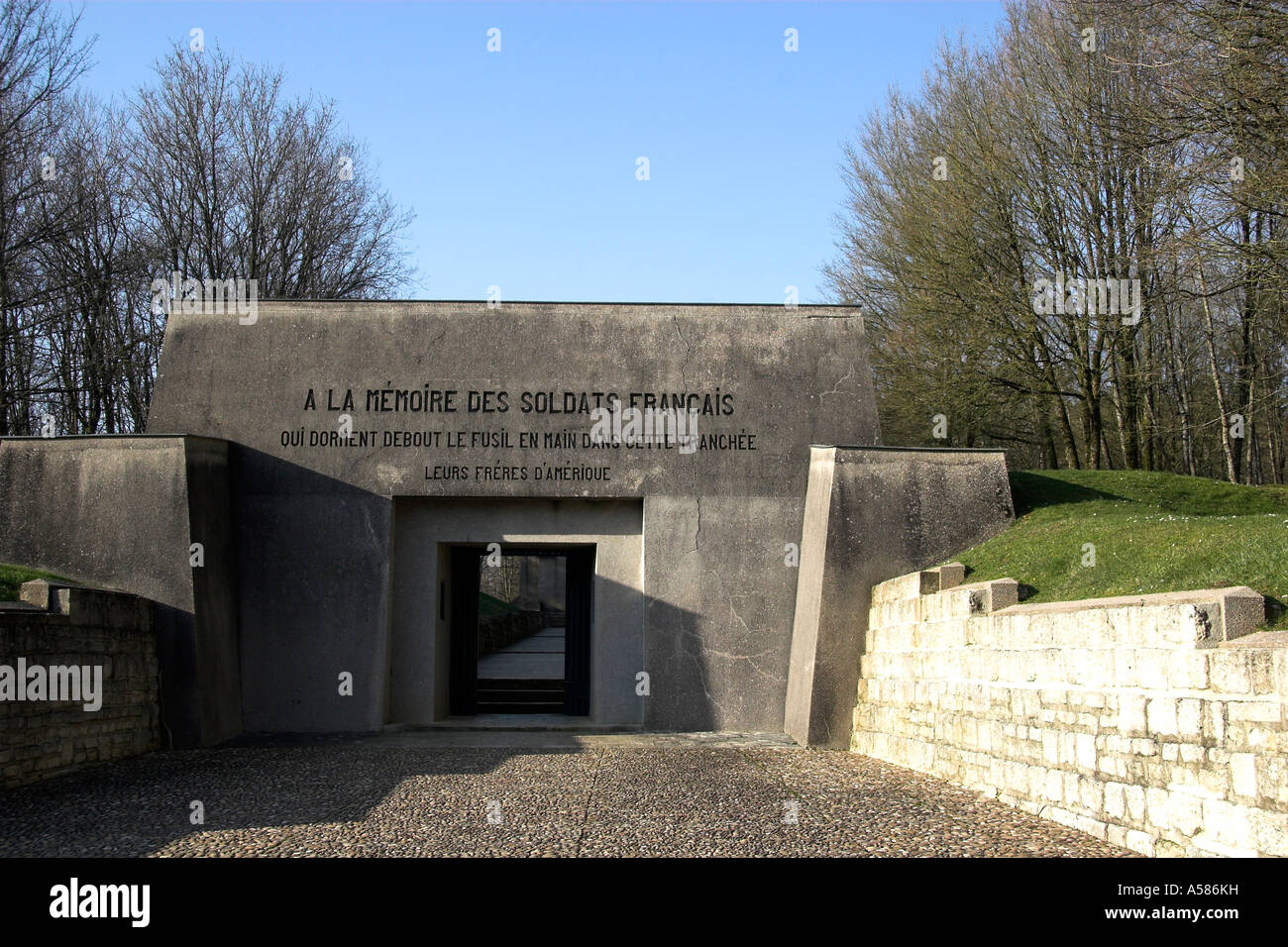 Bayonet Trench, Verdun, Lorraine, France Stock Photo