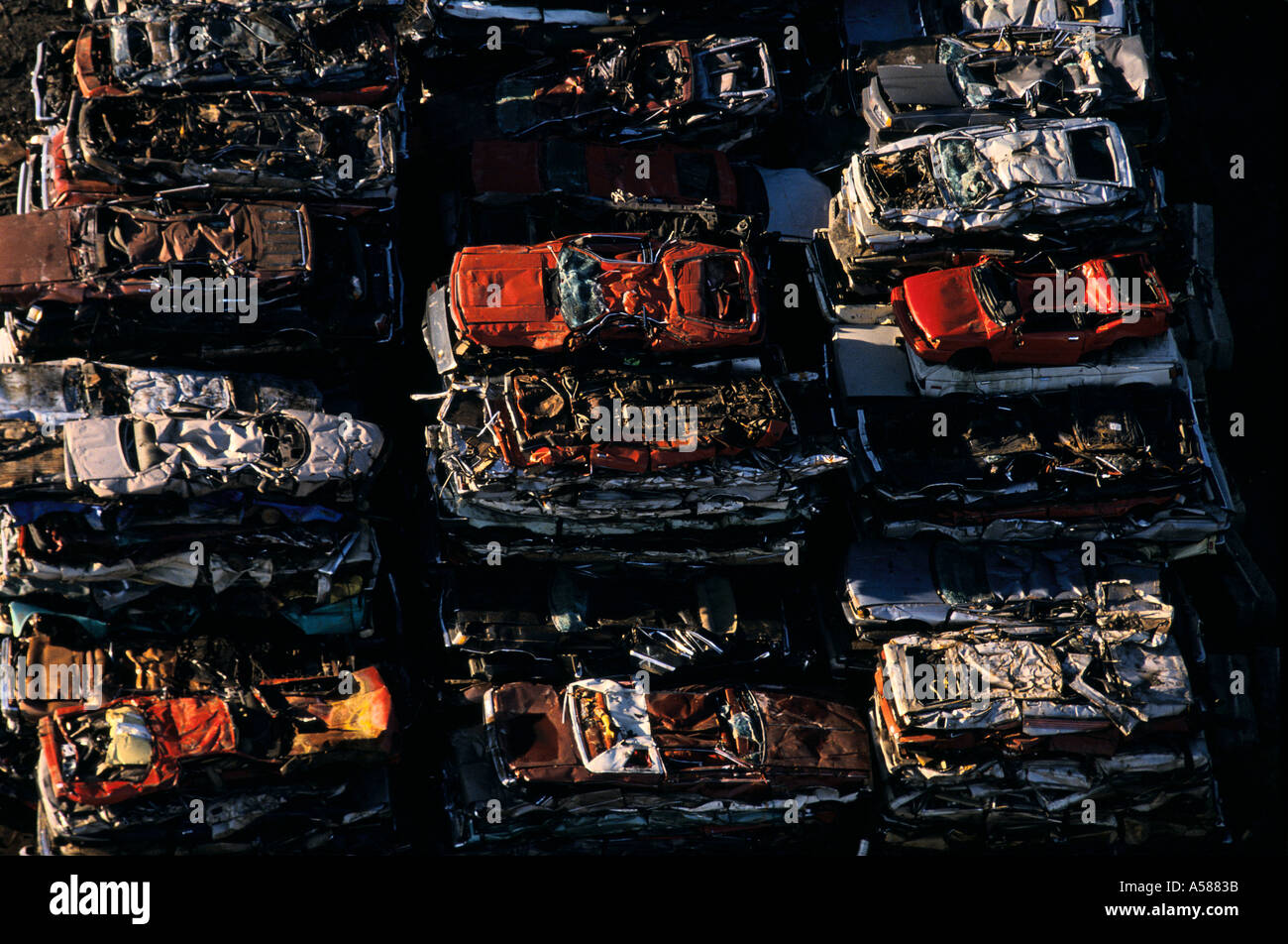 Overhead view of a scrap metal yard taken in Newark NJ Stock Photo Alamy
