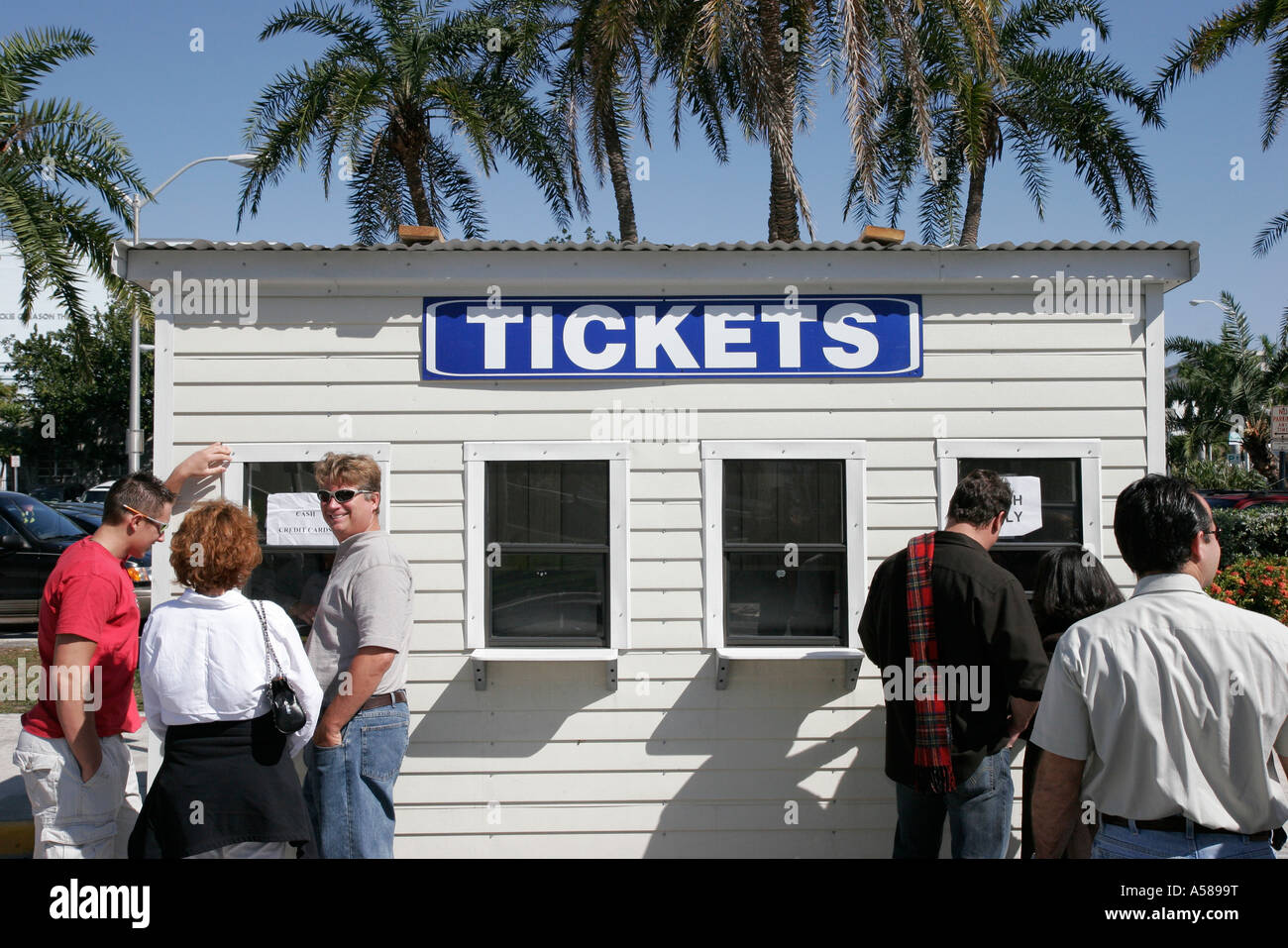 Miami Beach Florida,Convention Center,centre,International Boat Show,marine,water sport,exhibitor,buyer,recreation,ticket booth,FL070221026 Stock Photo