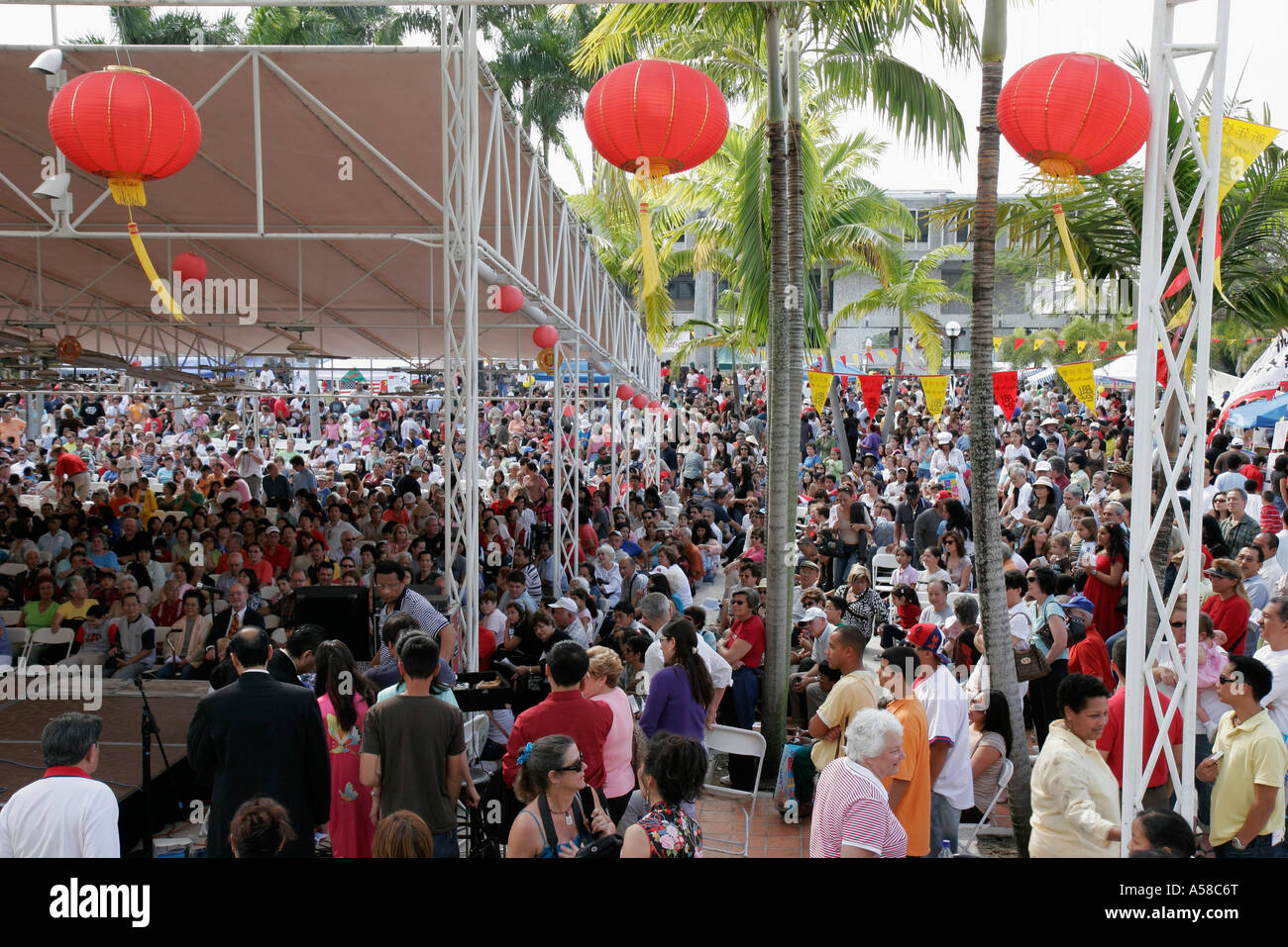 Miami Florida,Miami Dade College Kendall Campus,Chinese New Year Festival,festivals fair,tradition exhibit exhibition collection,display sale vendor v Stock Photo