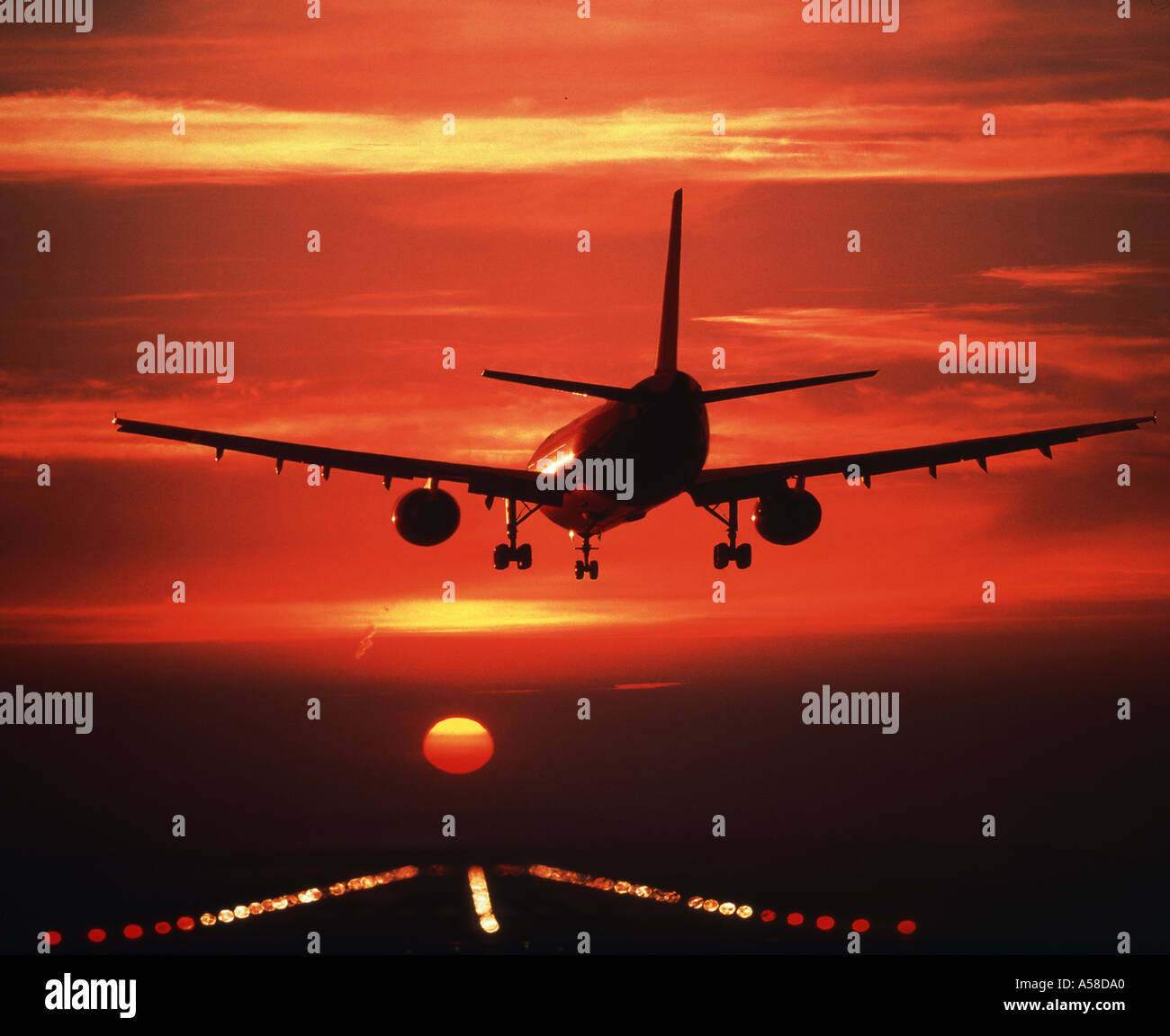 Plane Landing Stock Photo
