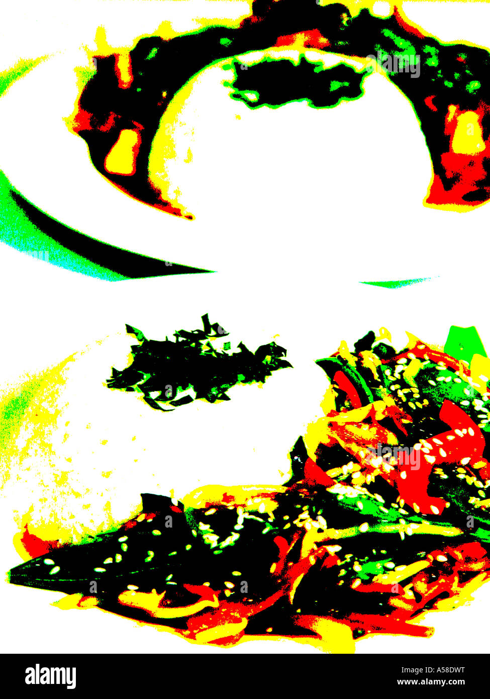 Thai Stirfry Popart Stock Photo