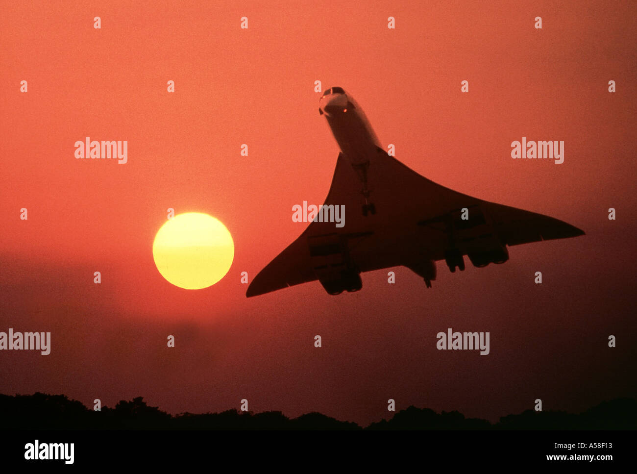 Concorde, Sunset Stock Photo