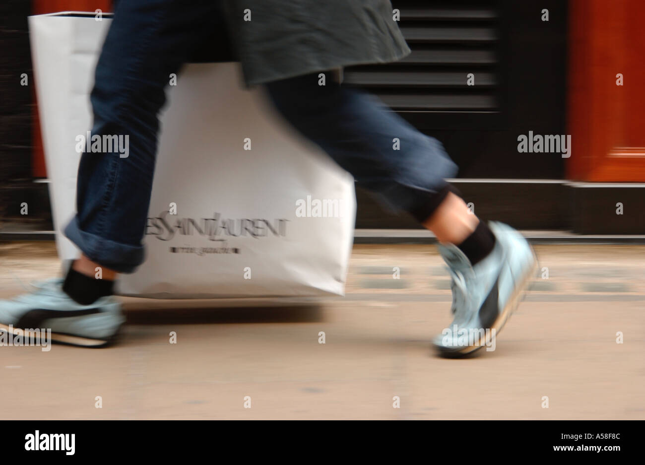 Woman With Shopping Bag Stock Photo