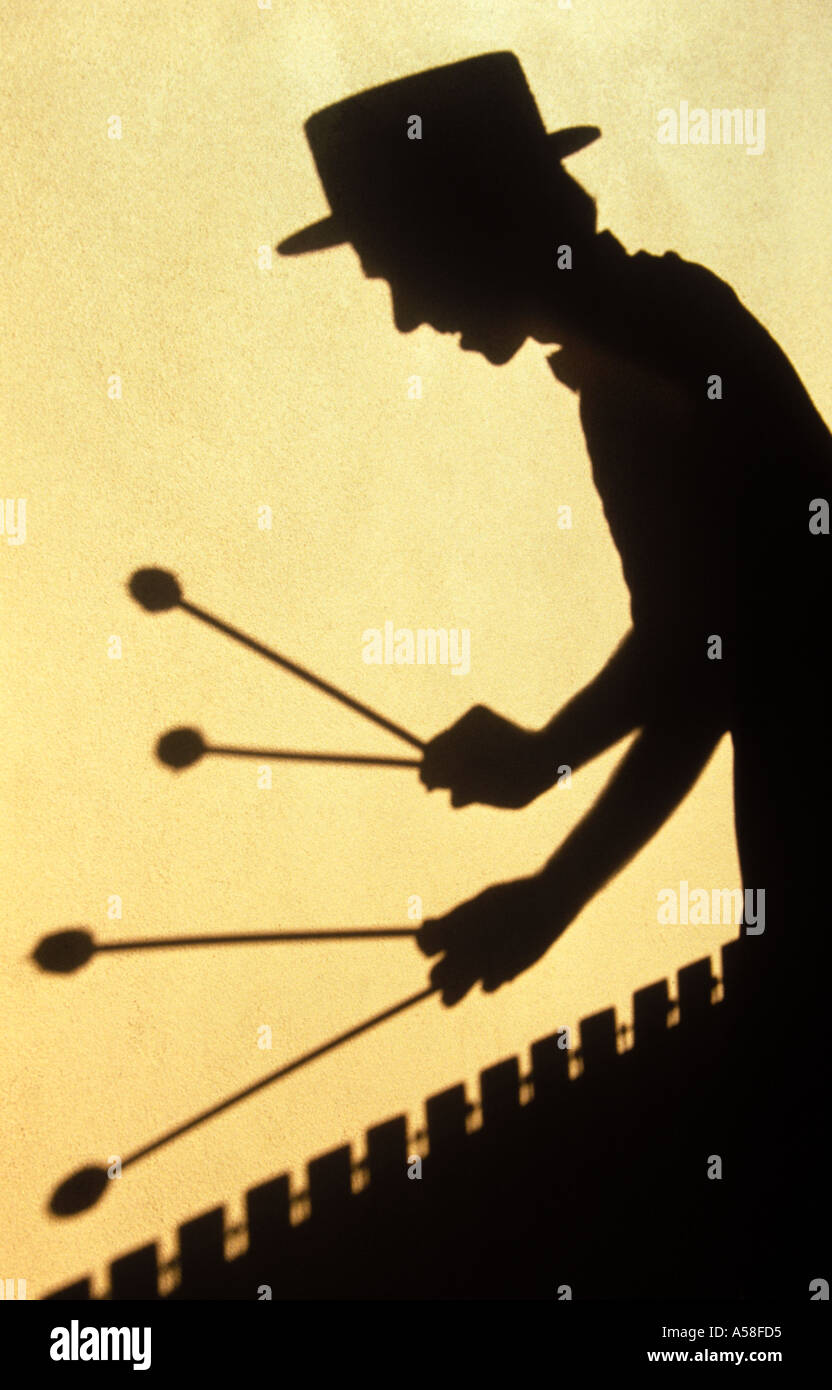 Xylophonist Shadow Stock Photo