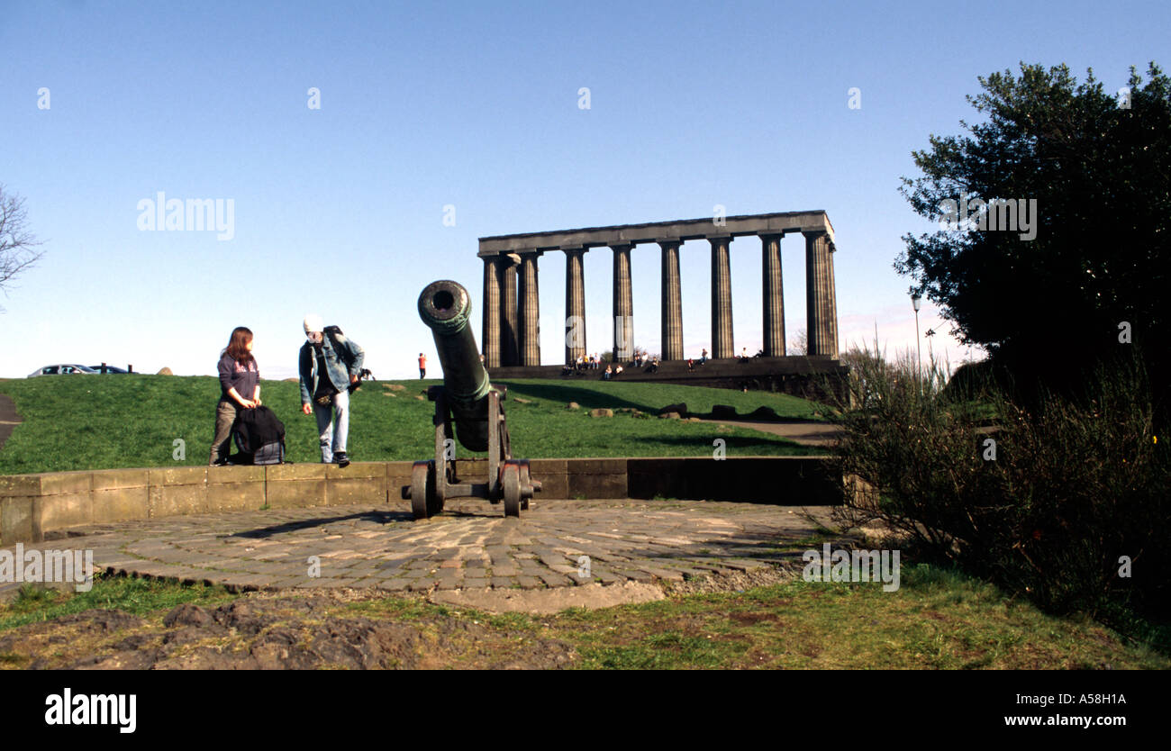 Unfinished National Monument on Calton Hill Edinburgh Scotland Stock Photo