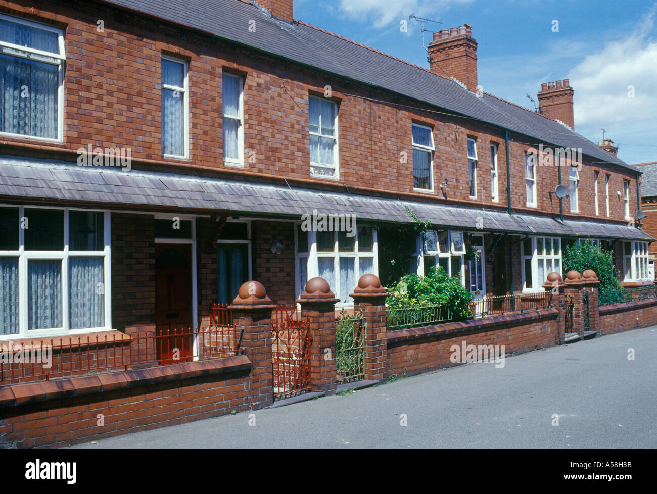 Ruabon near Wrexham north Wales typical Victorian terrace housing