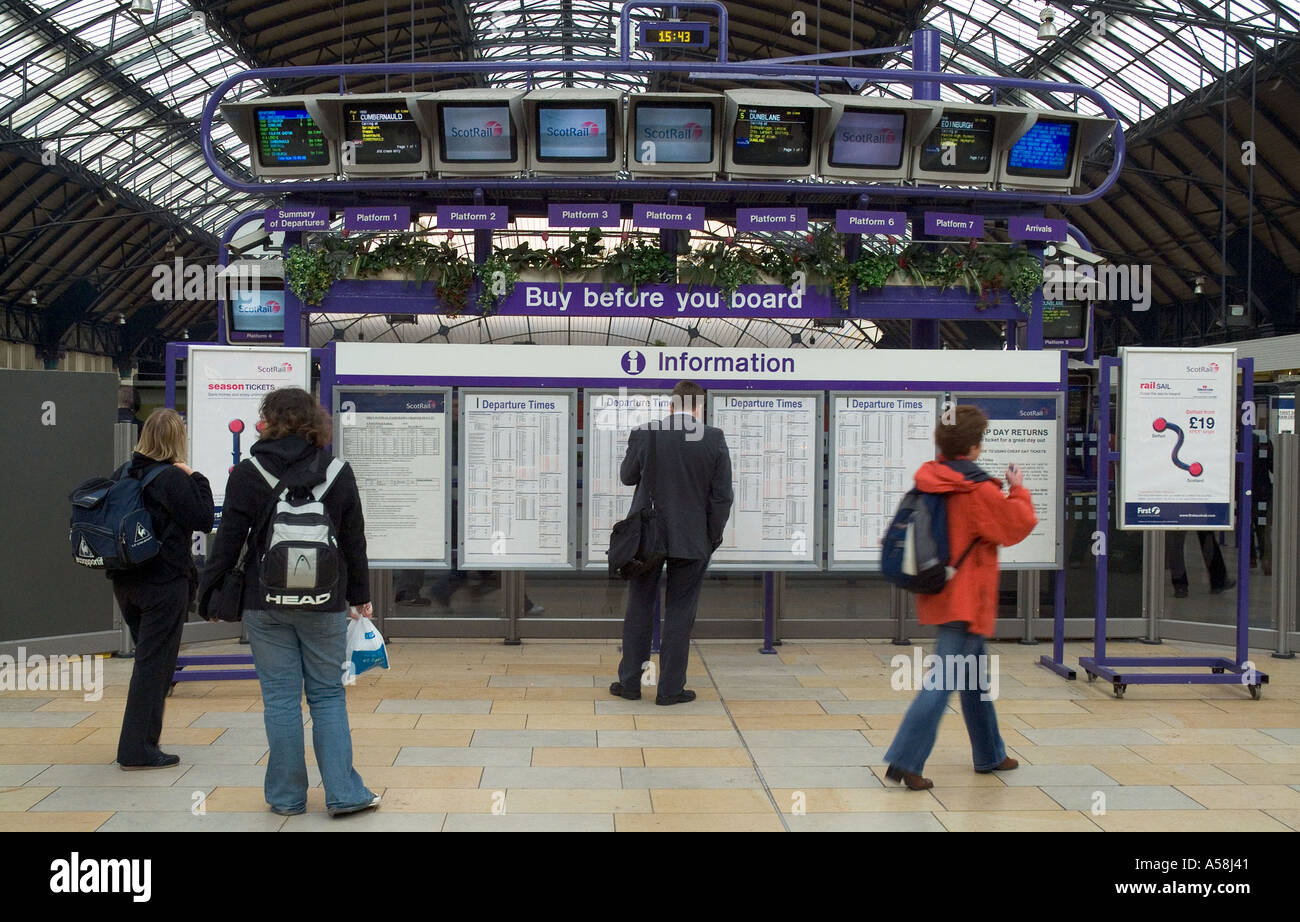 dh Queens street station CENTRAL GLASGOW Looking Departures information ...