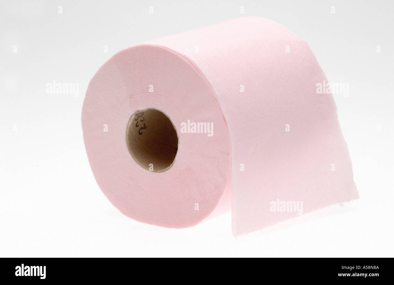 Pink Toilet Roll against white background Stock Photo Alamy