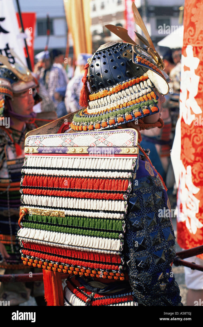 Japan, Tokyo, Men Dressed in Samurai Costume, Jidai Matsuri Festival, Sensoji Temple Asakusa Stock Photo