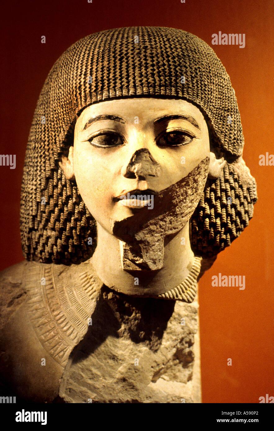 Egyptian Art 14th bc Sculpture Stock Photo