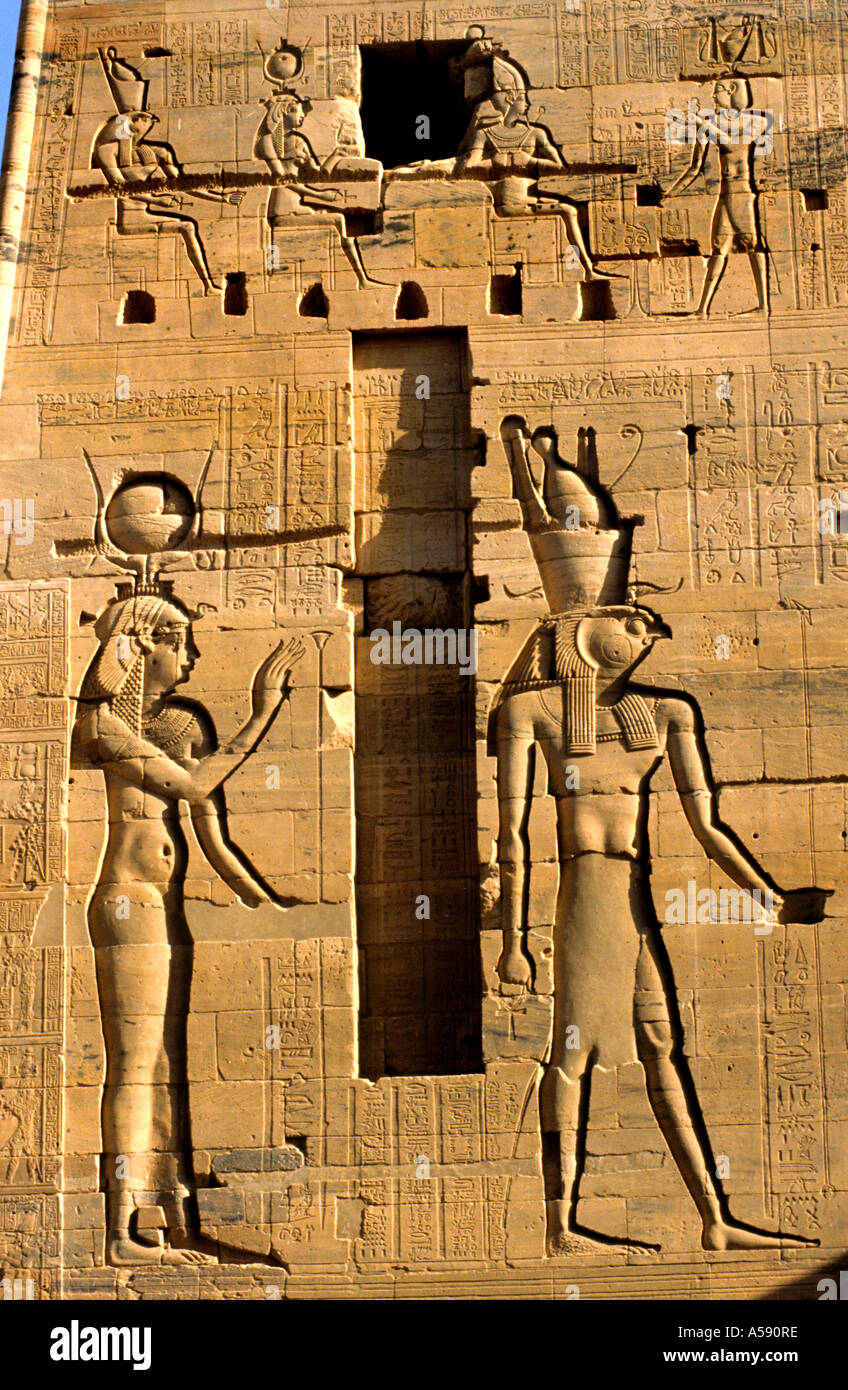 Egypt Horus Temple Edfu Egypt Antiquity Pharaoh Horus Hator Stock Photo ...