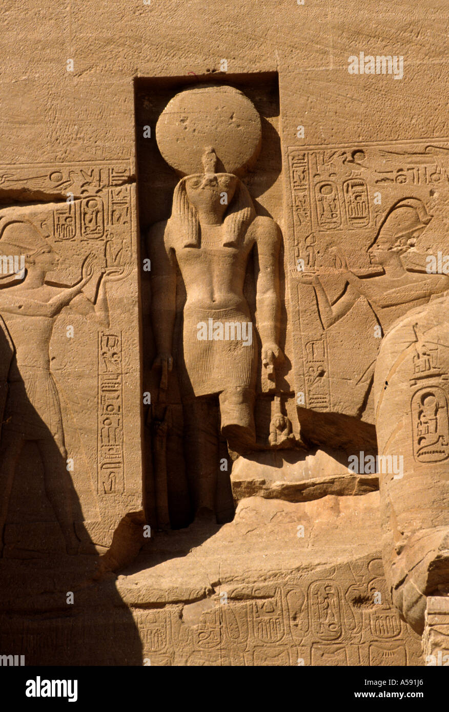 Ramesses Ramses 2 II Egypt 19 dynasty 1250 BC pharaoh Egyptian Abu Simbel temple statue sculpture Stock Photo