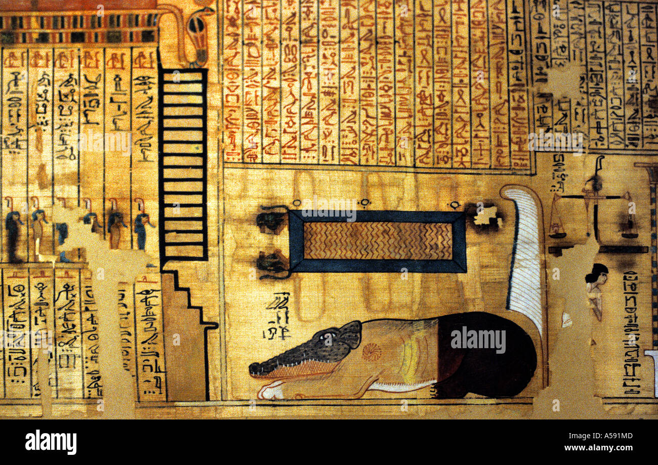 Papyrus Antiquity Pharaoh Art Painting hieroglyph hieroglyphic hieroglyphics painting Stock Photo