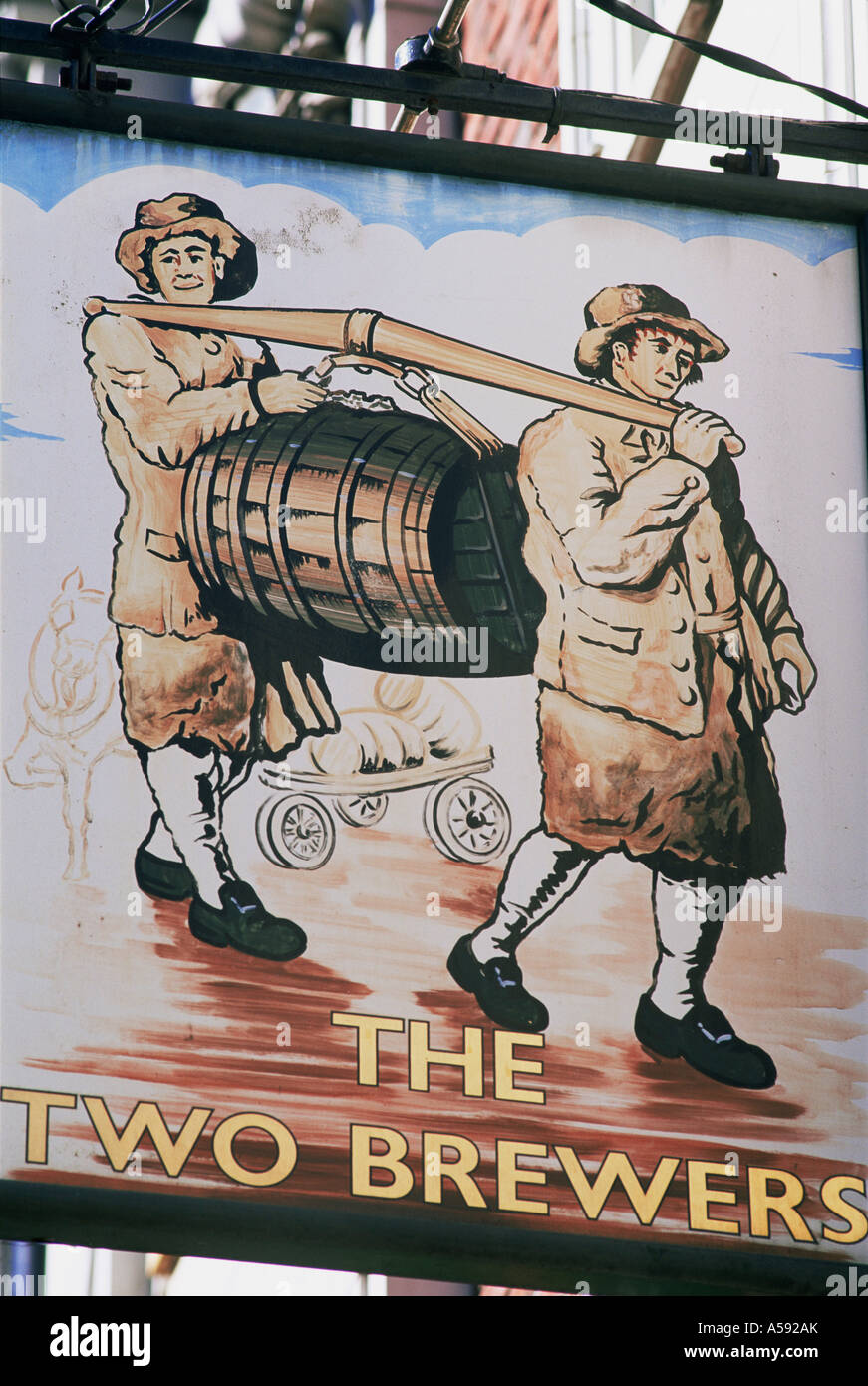 England, London, The Two Brewers Pub Sign Stock Photo Alamy