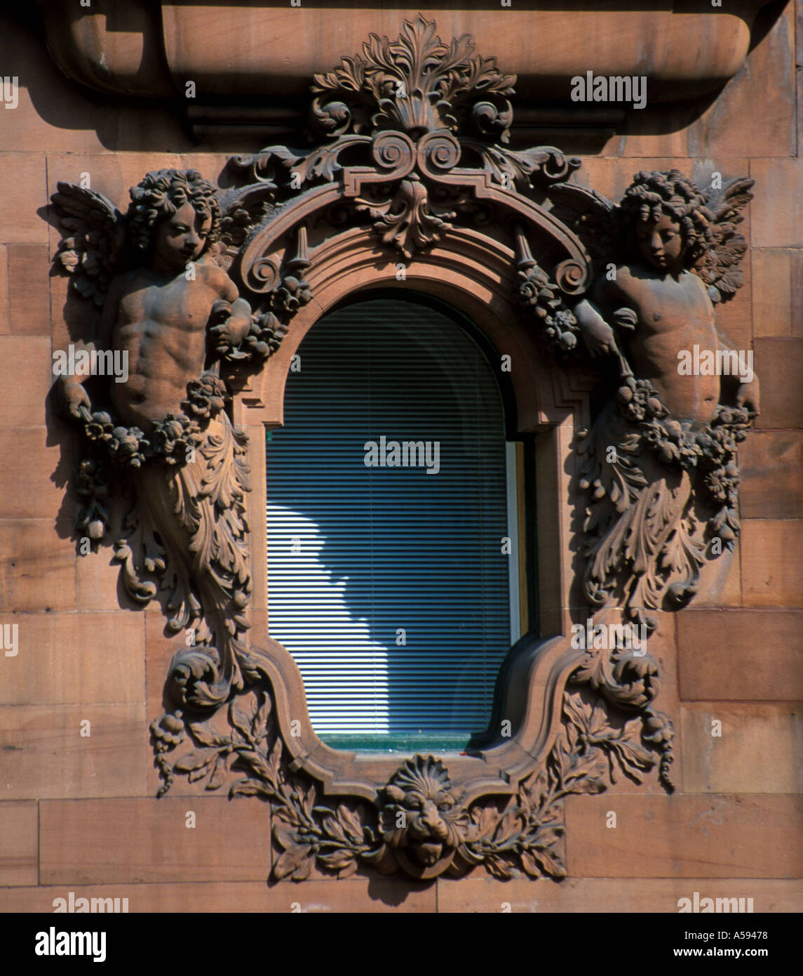 Oval window detail Elliott House Manchester built 1878 by Royle and Stock Photo Alamy