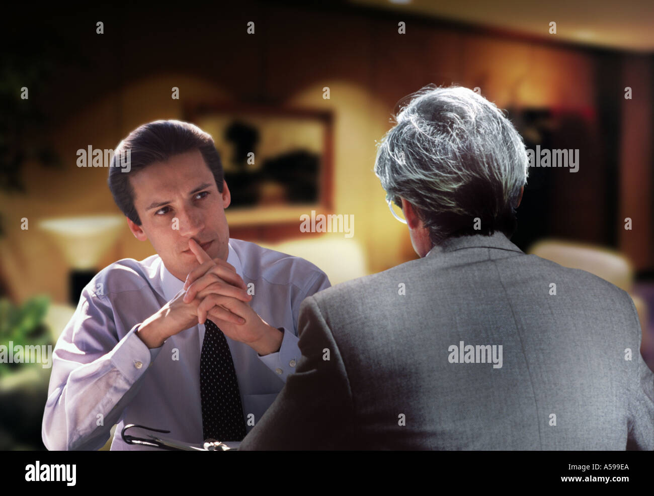 two businessmen in conversation Stock Photo