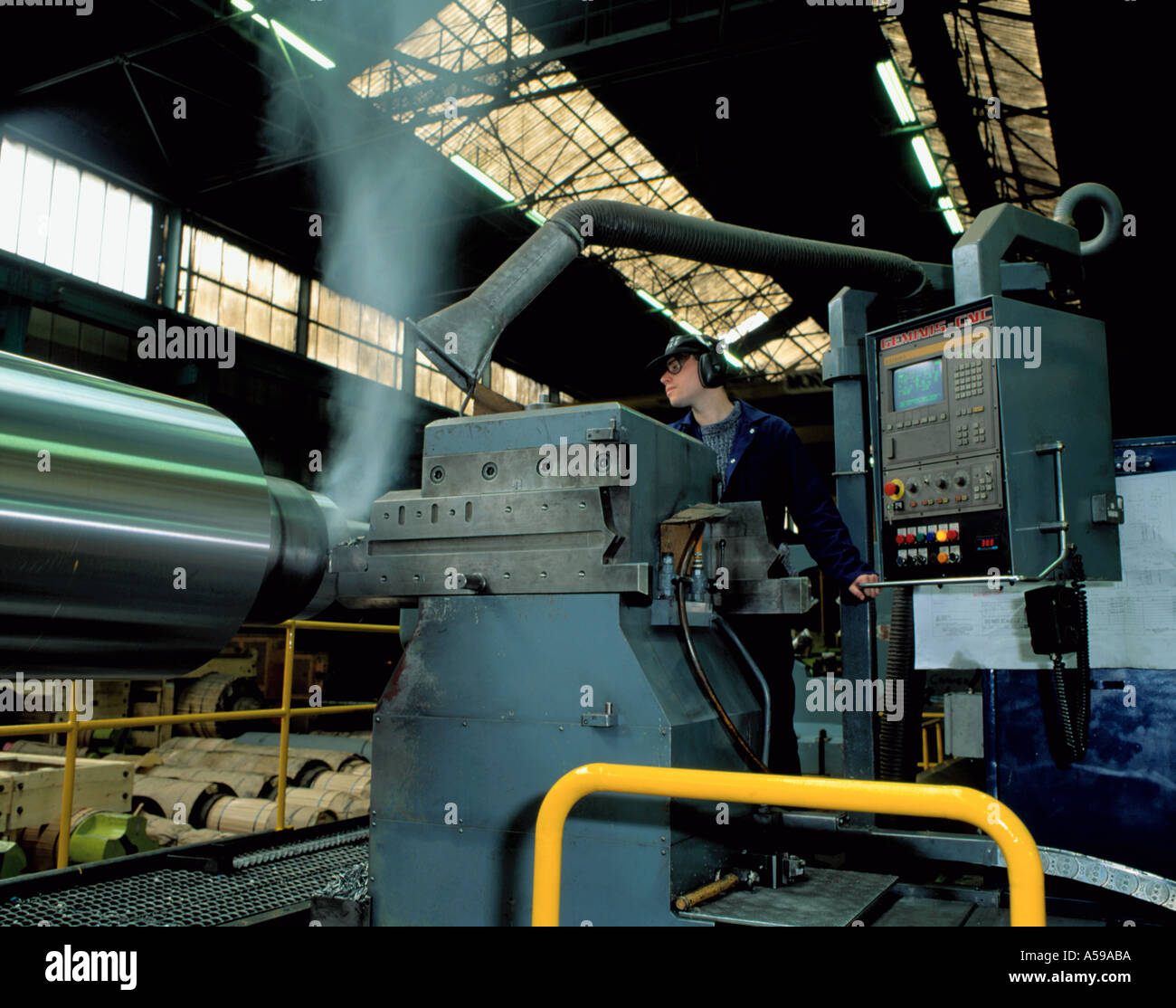 Computer controlled steel milling machine, heavy engineering works