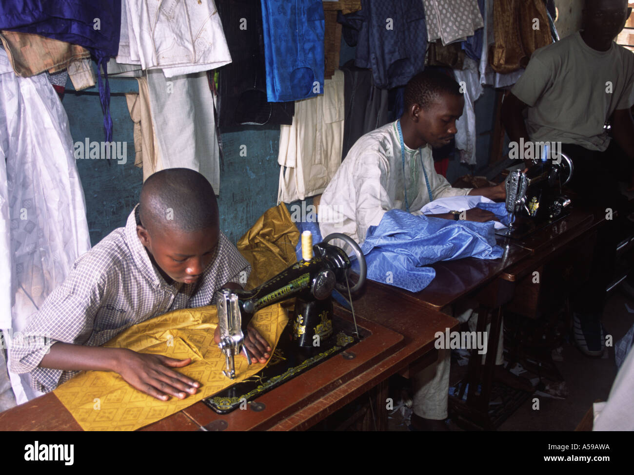 small scale micro industry textile manufacturering nigeria west Stock