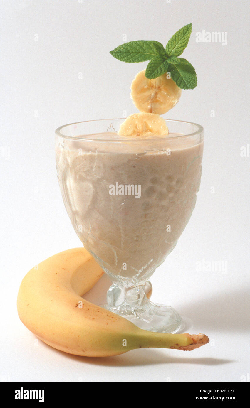 Banana flavor milkshake hi-res stock photography and images - Alamy