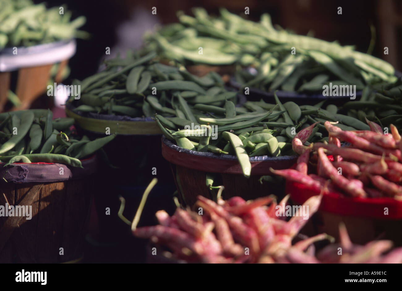 Beans in market Stock Photo