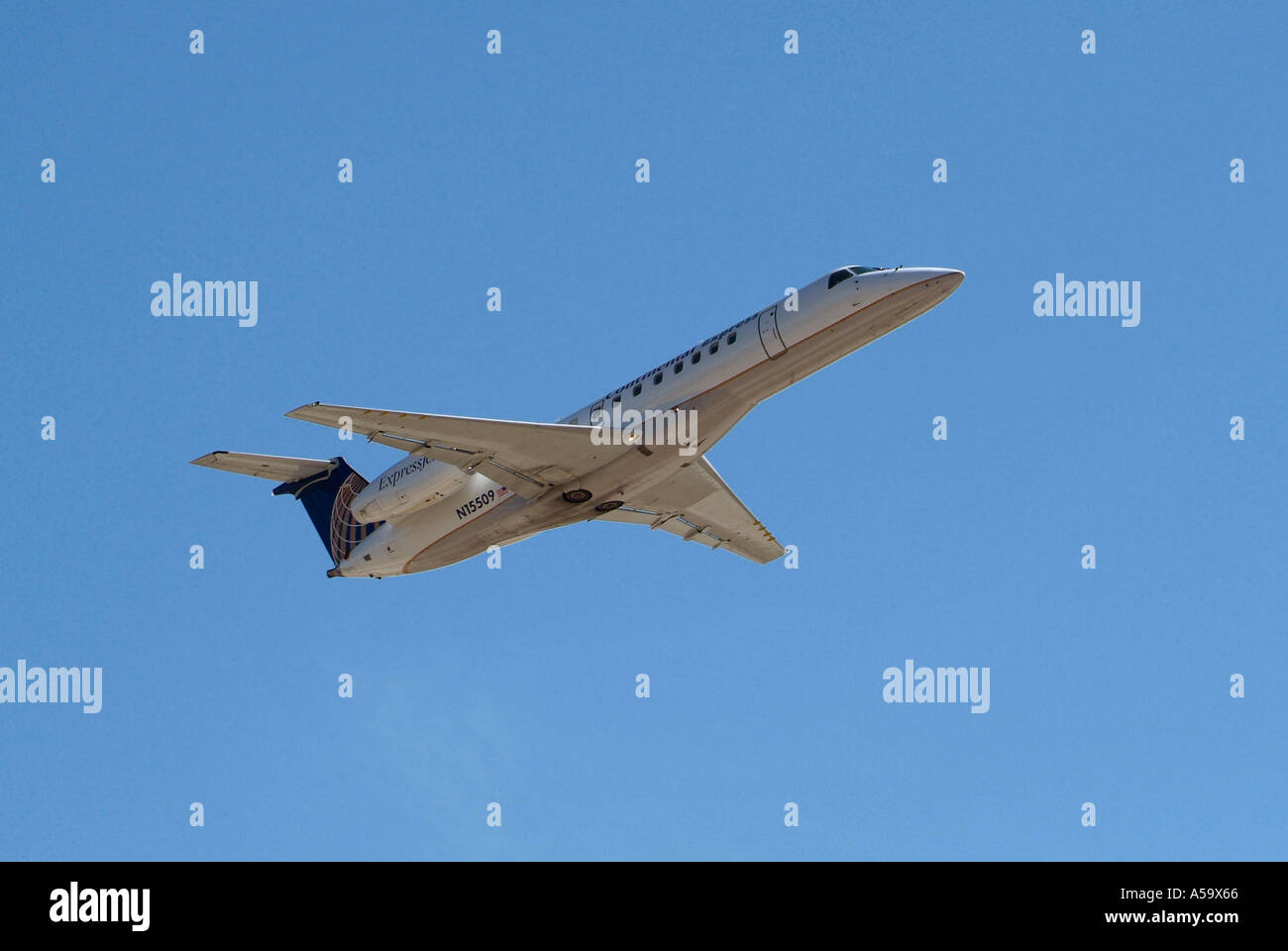 Jet aircraft fly in and out of Cleveland Hopkins Airport Ohio Stock
