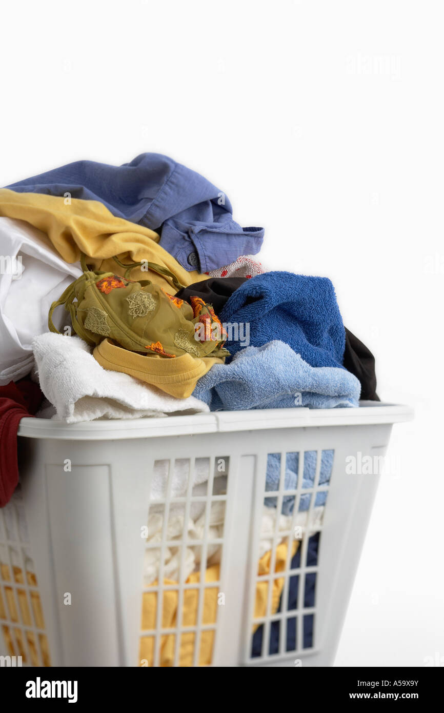 Full Laundry Basket Stock Photo Alamy