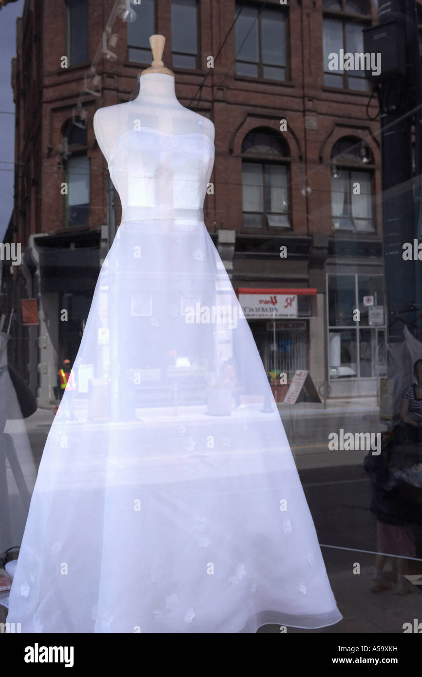 Wedding Gown on Display at Store Stock Photo Alamy