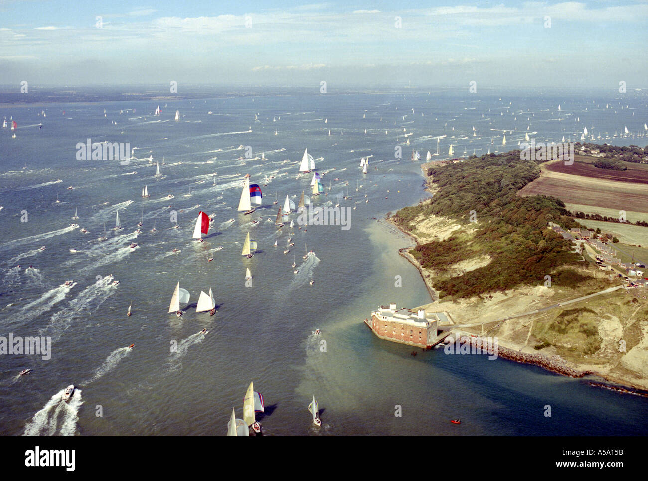 Cowes Week Isle of Wight Aerial Stock Photo