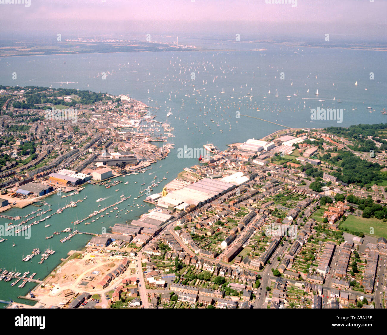 Cowes, Isle of Wight, Aerial Stock Photo