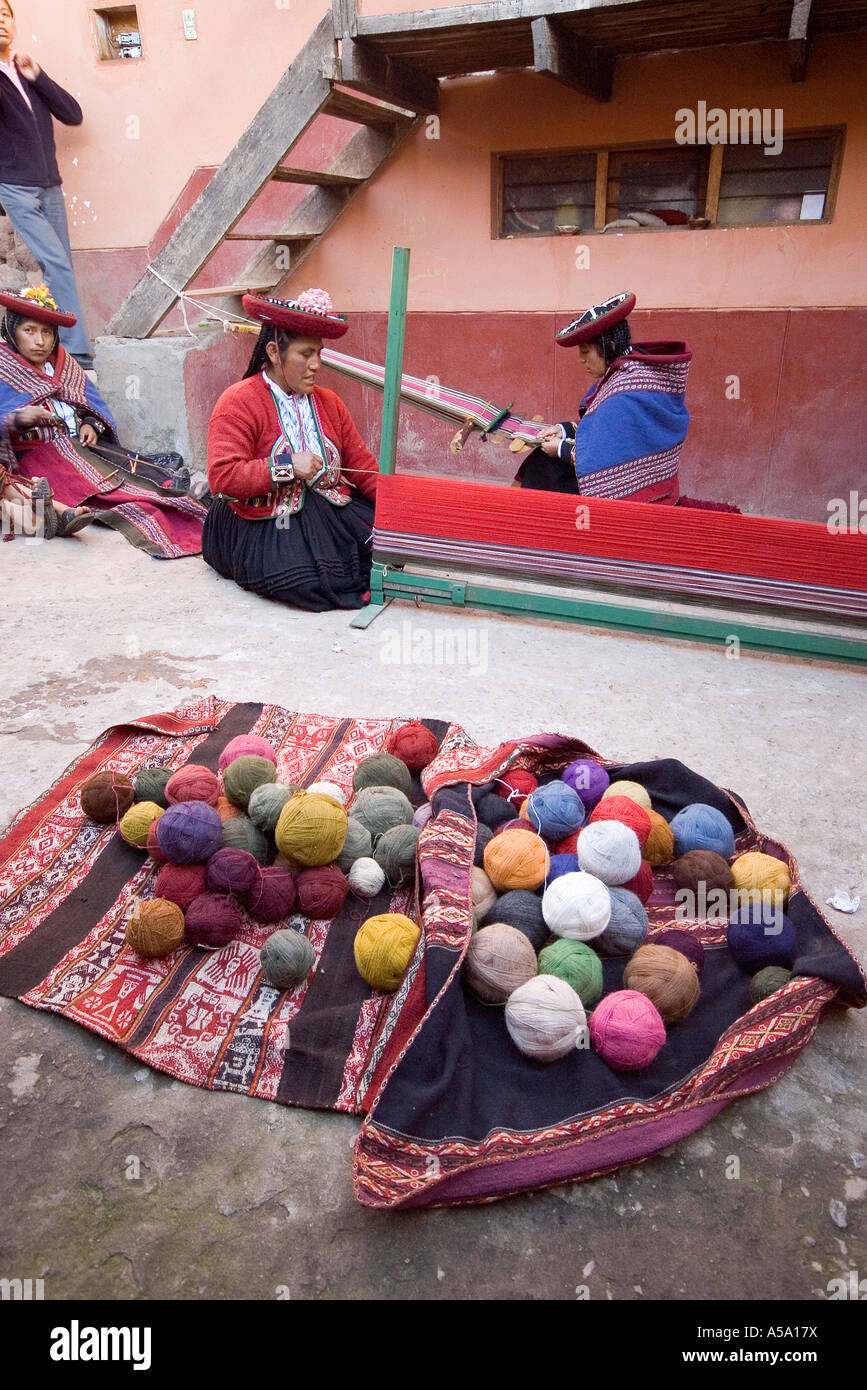 Weaving in Peru Stock Photo