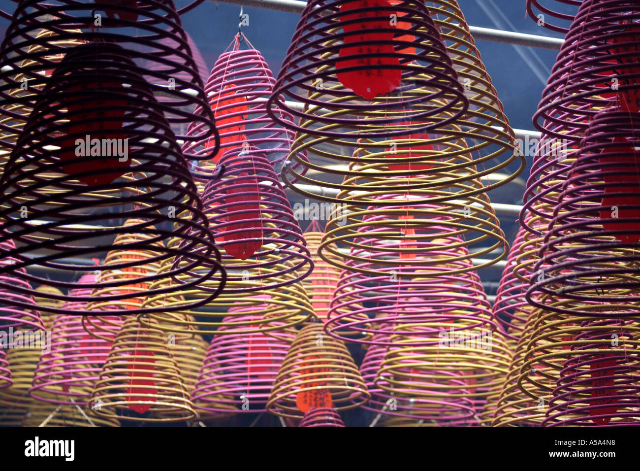 Incense coils Tin Hau Temple, Kowloon Hong Kong China Stock Photo